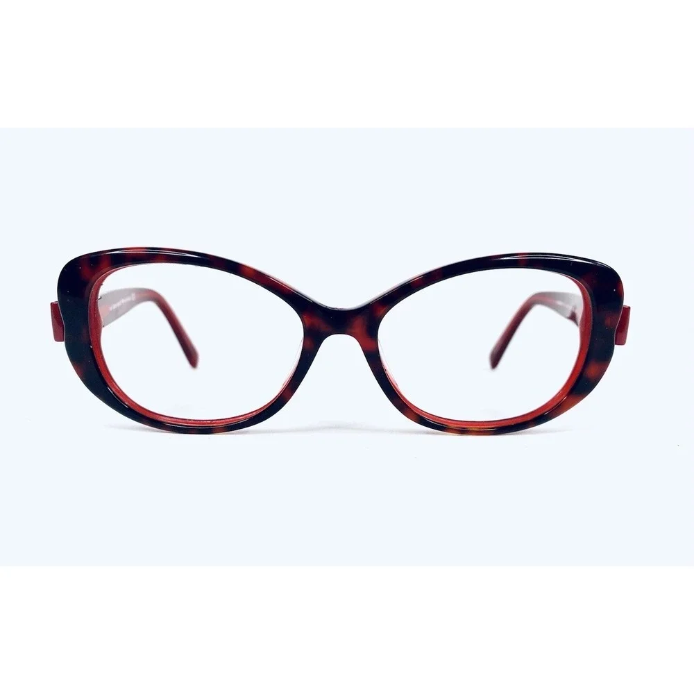 Kate Spade NY Red Tortoise Oval Lucite Glasses Bowtie Temples Chandra 53 17 135
